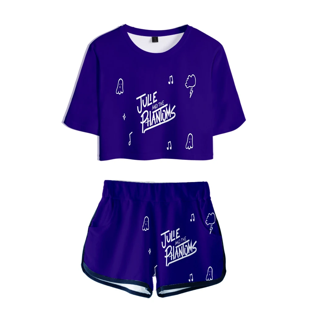 

Спортивный костюм в стиле хип-хоп из двух предметов для девушек, футболка и шорты