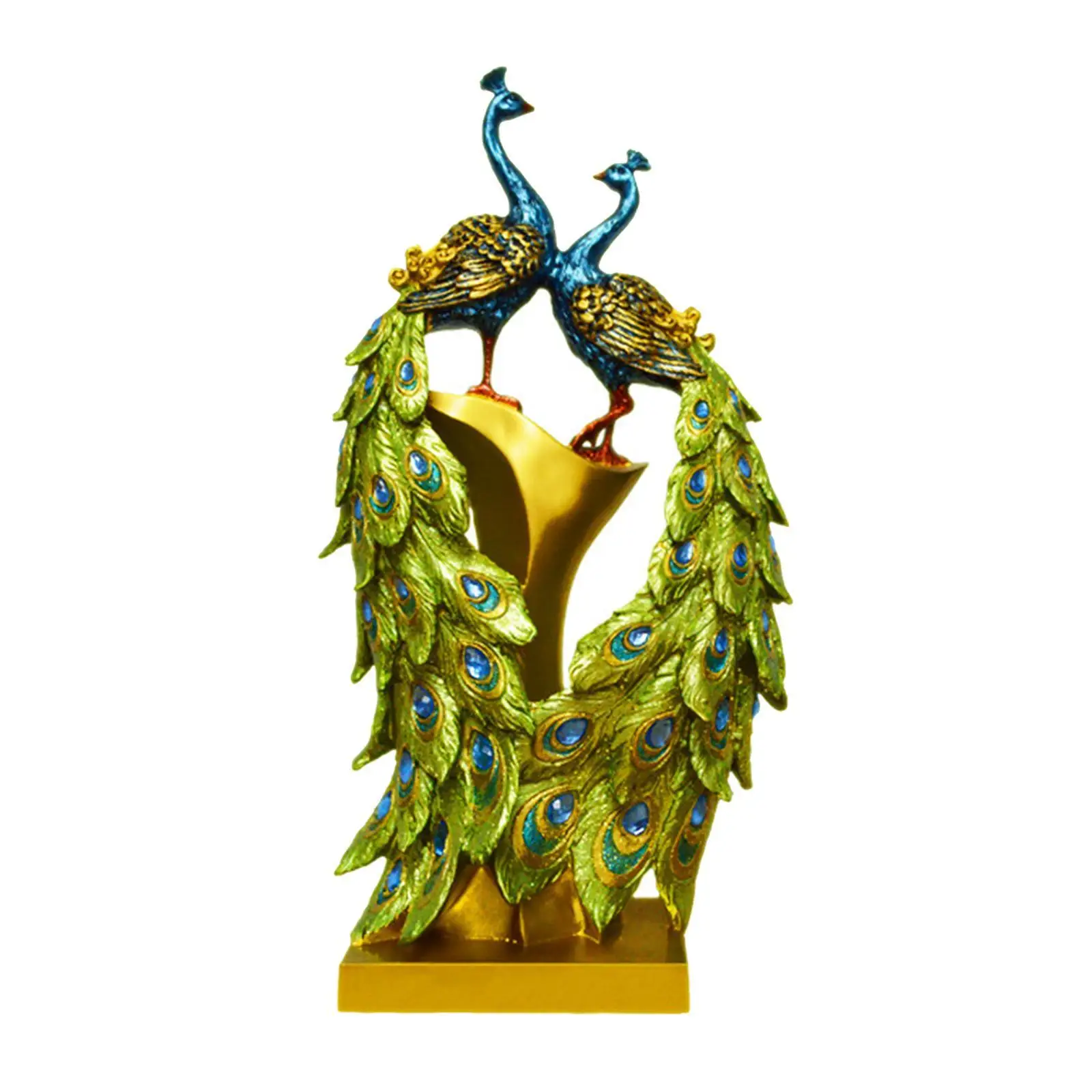 

Chic Resin Peacock Figurine Sculpture Ornament Office Decoration Artwork D