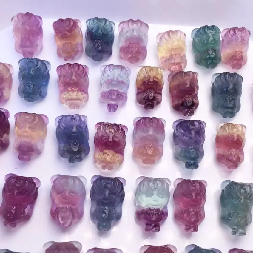 

1PC Natural Crystal Gemstone Carving Beautiful Young Girl Fluorite Crafts Healing Stone Gifts Home Ornament Decoration