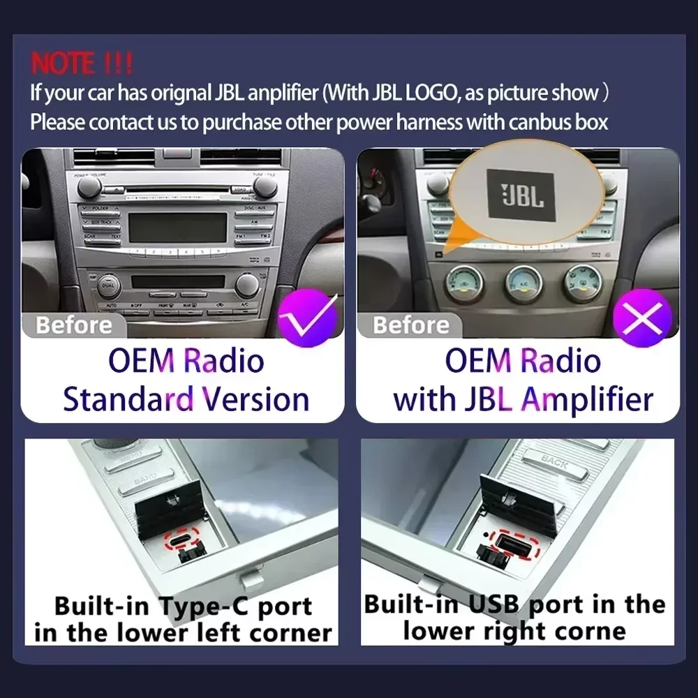 Фото Автомобильная магнитола на Android 15 для Toyota Camry 2006-2011, 8 дюймов, 1024*600, Carplay, Auto Multimedia Stereo, GPS-навигация, интеллектуальная 8-ядерная IPS-панель. №2