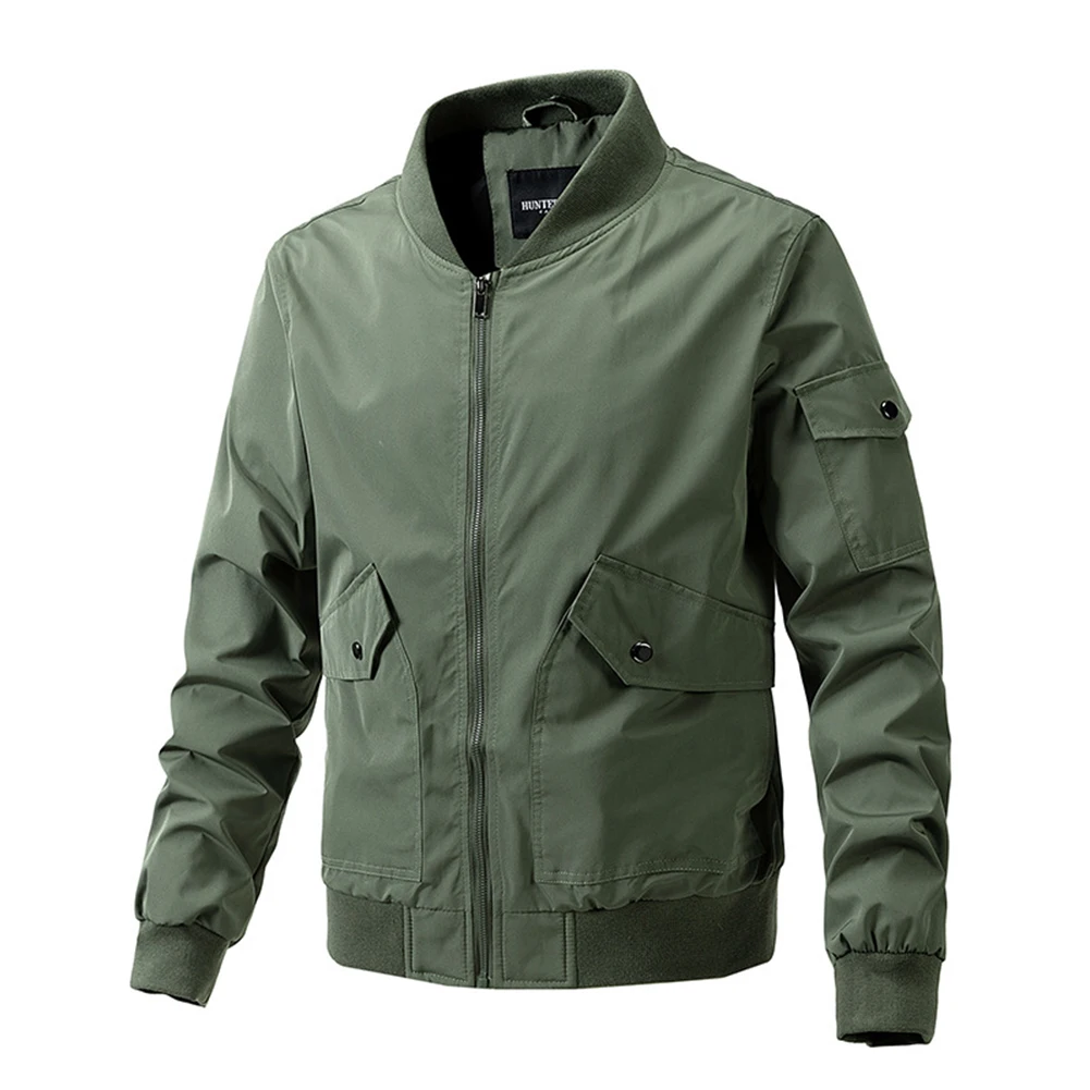

Mens Winter Autumn Outdoor Windbreaker Cargo Casual Zip-Up Work Coats Long Sleeve Pocket Jacket Coat Loose Top Men Coat Jackets