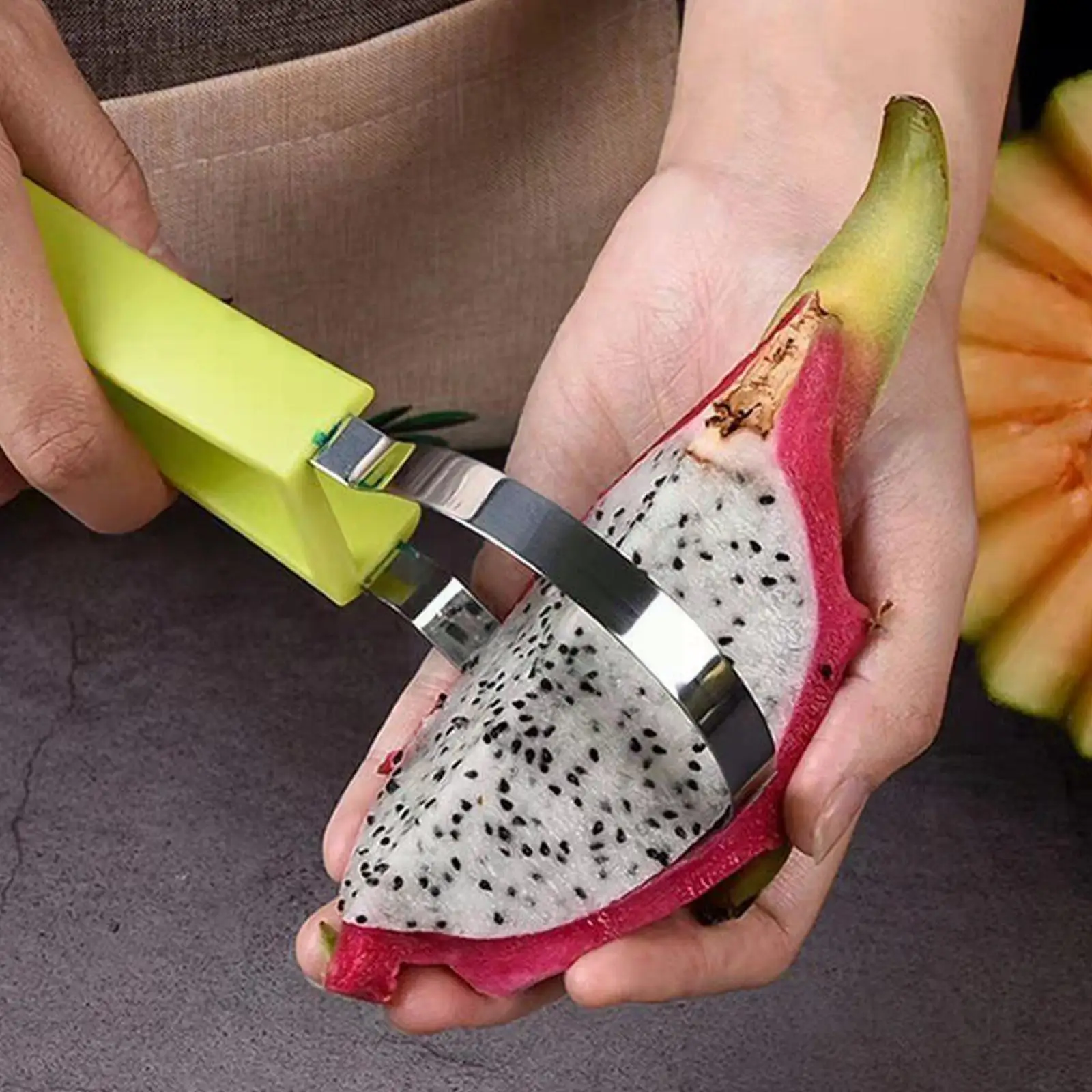 

4 In 1 Melon Cutter Scoop Fruit Carving Knife Fruit Acces Separator Pulp Cutter Kitchen Gadgets Dig A3S7