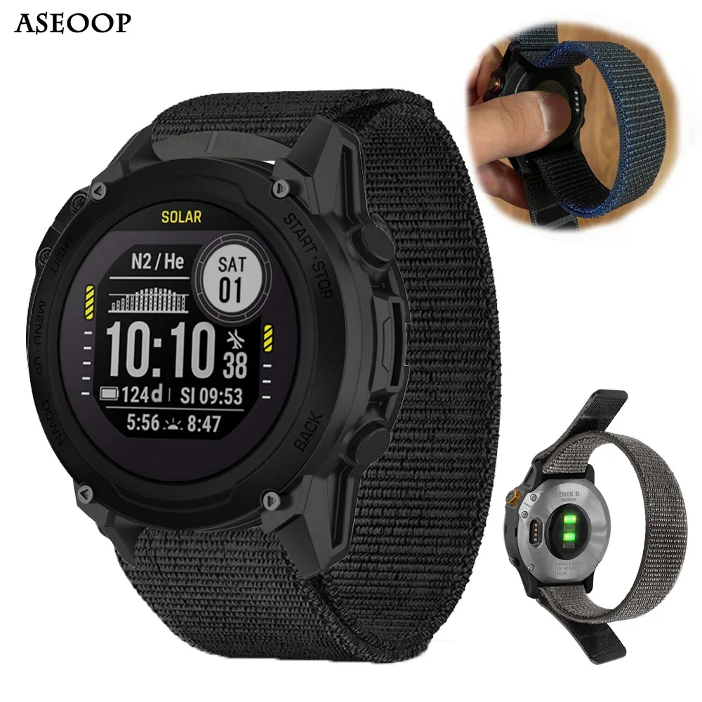 

Ремешок нейлоновый для Garmin Fenix 7 7X 6 6X/5X Plus, быстросъемный браслет для наручных часов Garmin EPIX Forerunner 945, 26 мм 22 мм