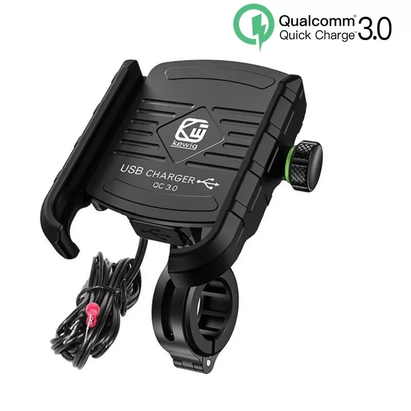 

Motorcycle Mobile Phone Holder Stand Mount for Moto Motorbike Cell Phone GPS Support with Waterproof QC 3.0 USB Charger