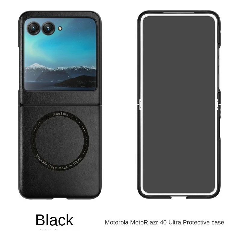 Luxury For Magsafe Wireless Charging Phone Case For Motorola Razr 40 Ultra Moto Razr 40Ultra Shockproof Premium Leather Cover