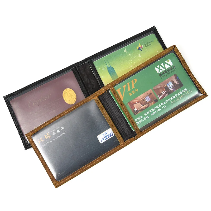 Genuine Leather Card Holder Business Card Holder Crazy Horse Leather Card Case Men's Card Holder Men and Women Universal