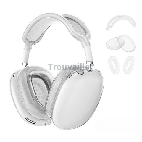 Противоударный чехол 3 в 1 для AirPods Max, силиконовый, прозрачный, Trouvaille