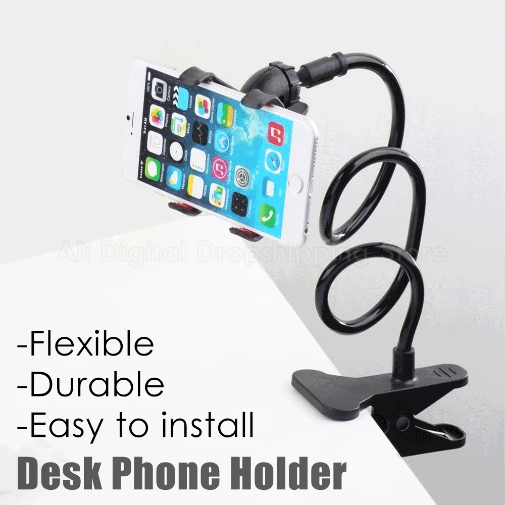 

Universal Mobile Phone Lazy Holder for Desk Gooseneck Phone Stand Holder Flexible Bed Table Clip Bracket Cellphone Holder Arm