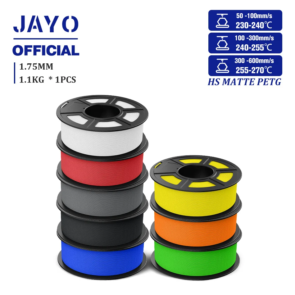 Фото Филамент JAYO 3D PLA/PETG/ABS/Высокоскоростной матовый PETG для 3D-принтеров FDM, 1 рулон, высокопрочные материалы №1