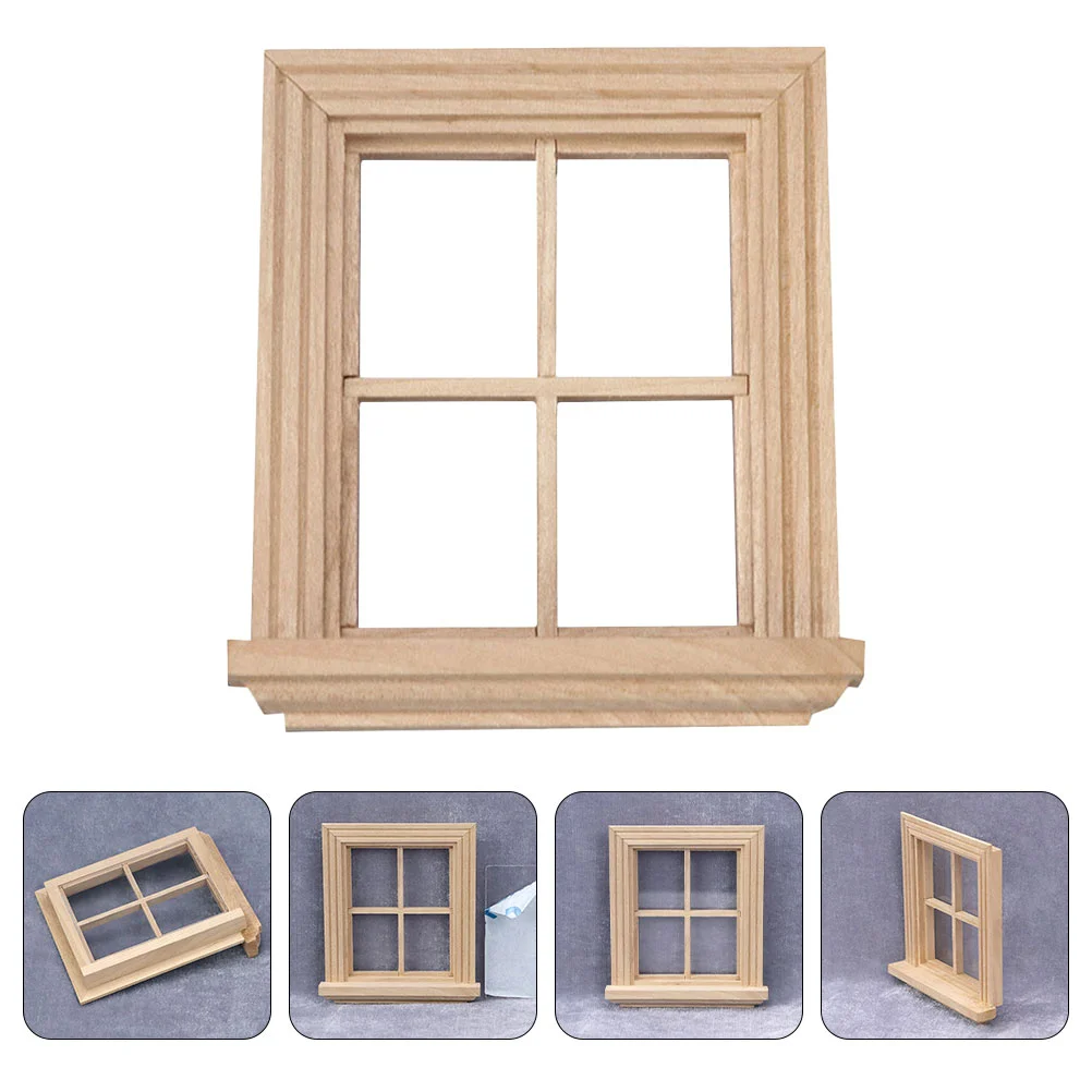 

Window Miniature Windows Furniture House Wooden Frame Toy Craft Scale 12 Mini Model Shutters Tiny Toys Accessories Box Shingles
