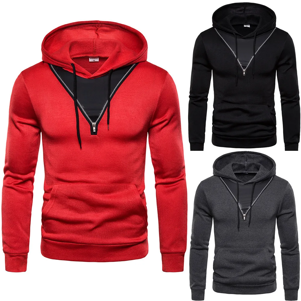 

2022 Autumn and Winter New Men's Slim Jacket Fashion European and American Sports Hooded Sweater Jacket Men's Casual Jacket