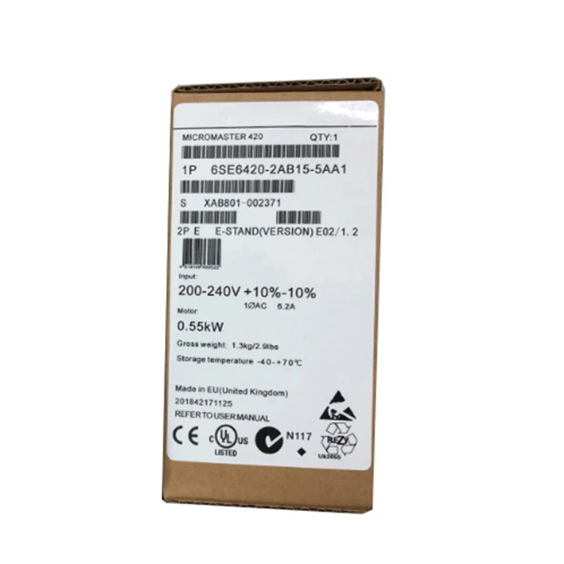 

Новый оригинальный 6SE6420-2AB15-5AA1 0,55 кВт с фильтром 6SE64202AB155AA1 инверторный точечный