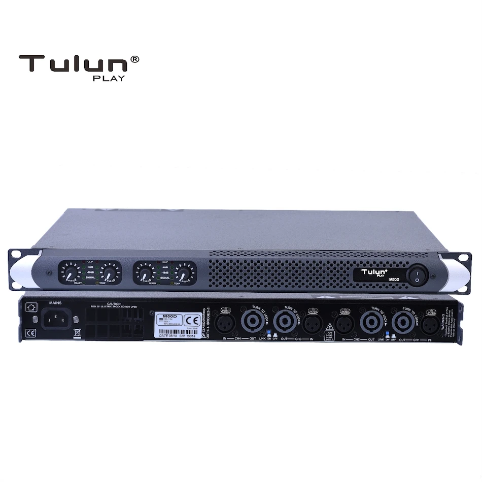 

4 Channel 750 Watts At 8ohm Class D 1U Professional Power Amplifier DJ Subwoofer Poweramp PA Stage Tulun Play M50D