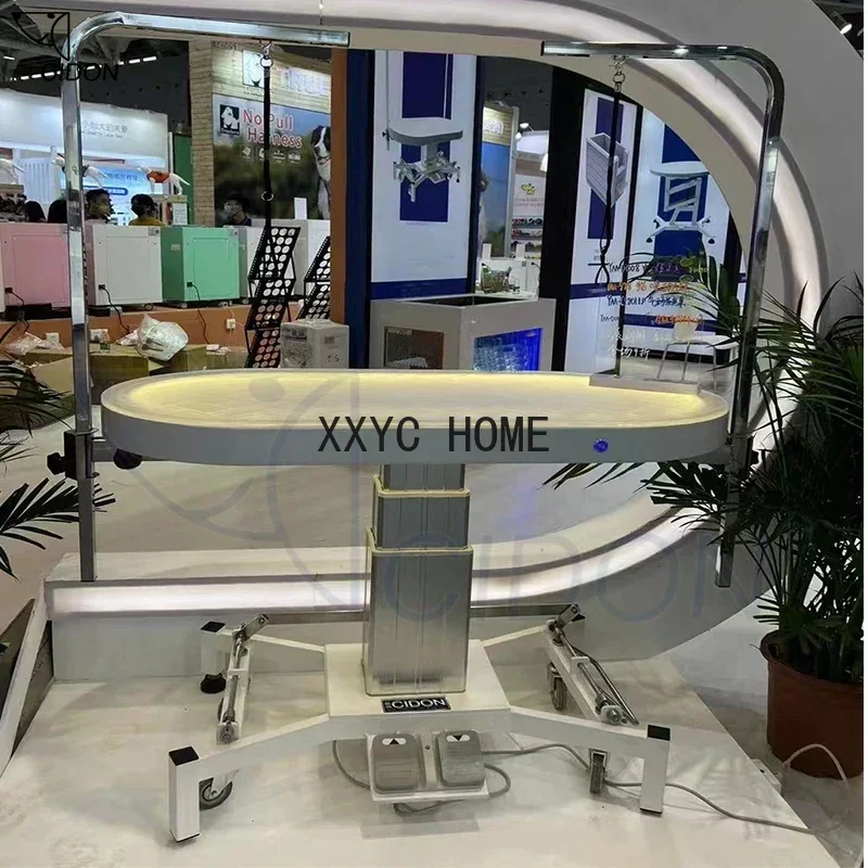 Домашний Электрический подъемный светящийся стол Овальный Настольный для