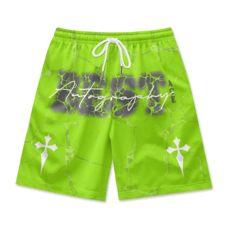 Шорты мужские с надписью быстросохнущие дышащие пляжные из полиэстера