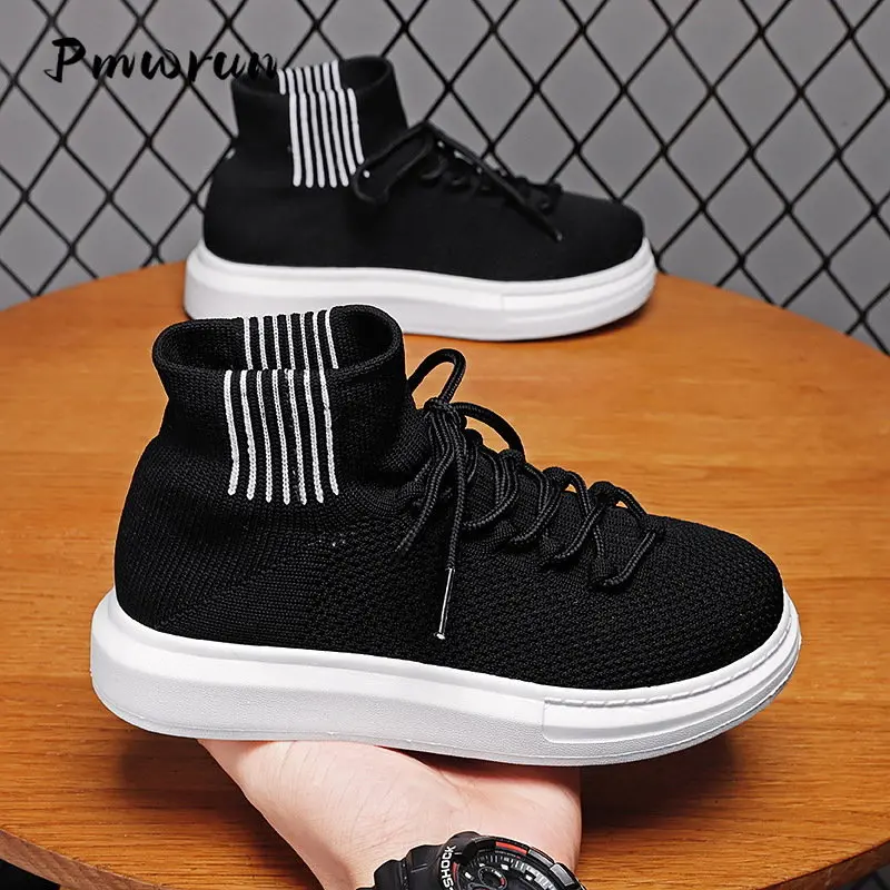 Kid Spring Mesh Breathable Meduim Boot Student Boy Flat Casual Daily Shoes Children Outdoor Waterproof Lace Up Climb Run Shoes