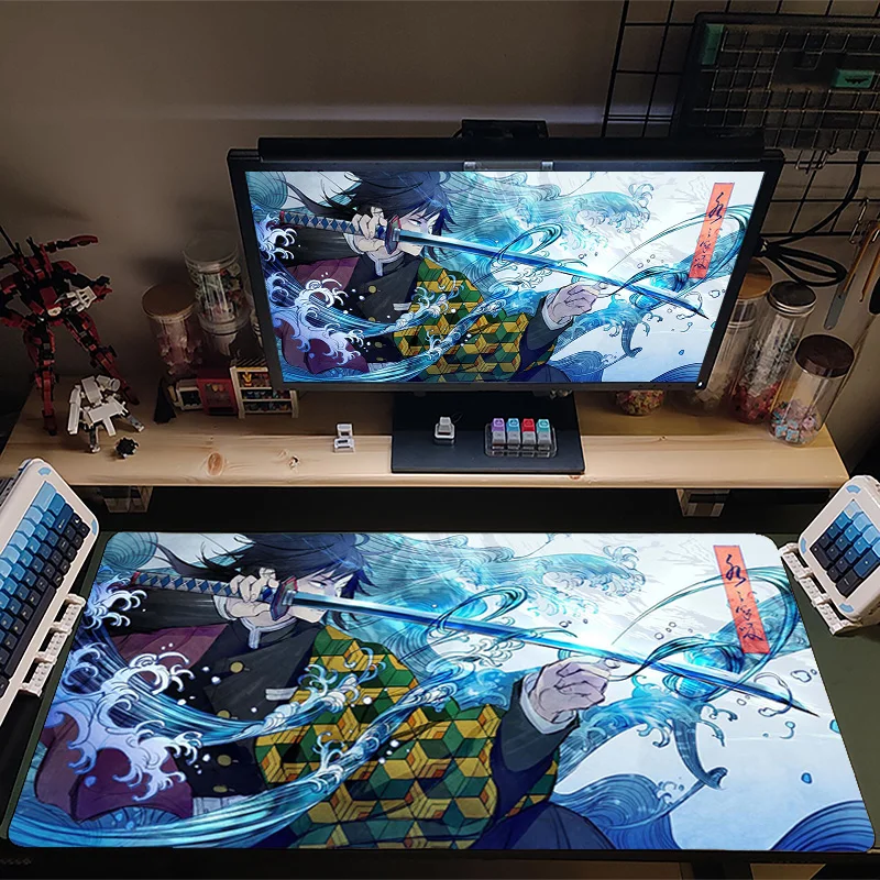 

XL Anime Demon Slayer Mousepad HD Printing Computer Gamers Locking Lock Edge Mouse Pad XXL 90x40cm Keyboard PC Desk Mat Pad