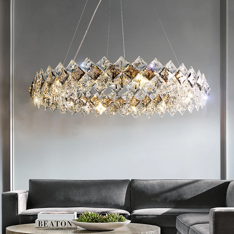Легкая роскошная хрустальная люстра постмодернистская гостиная столовая