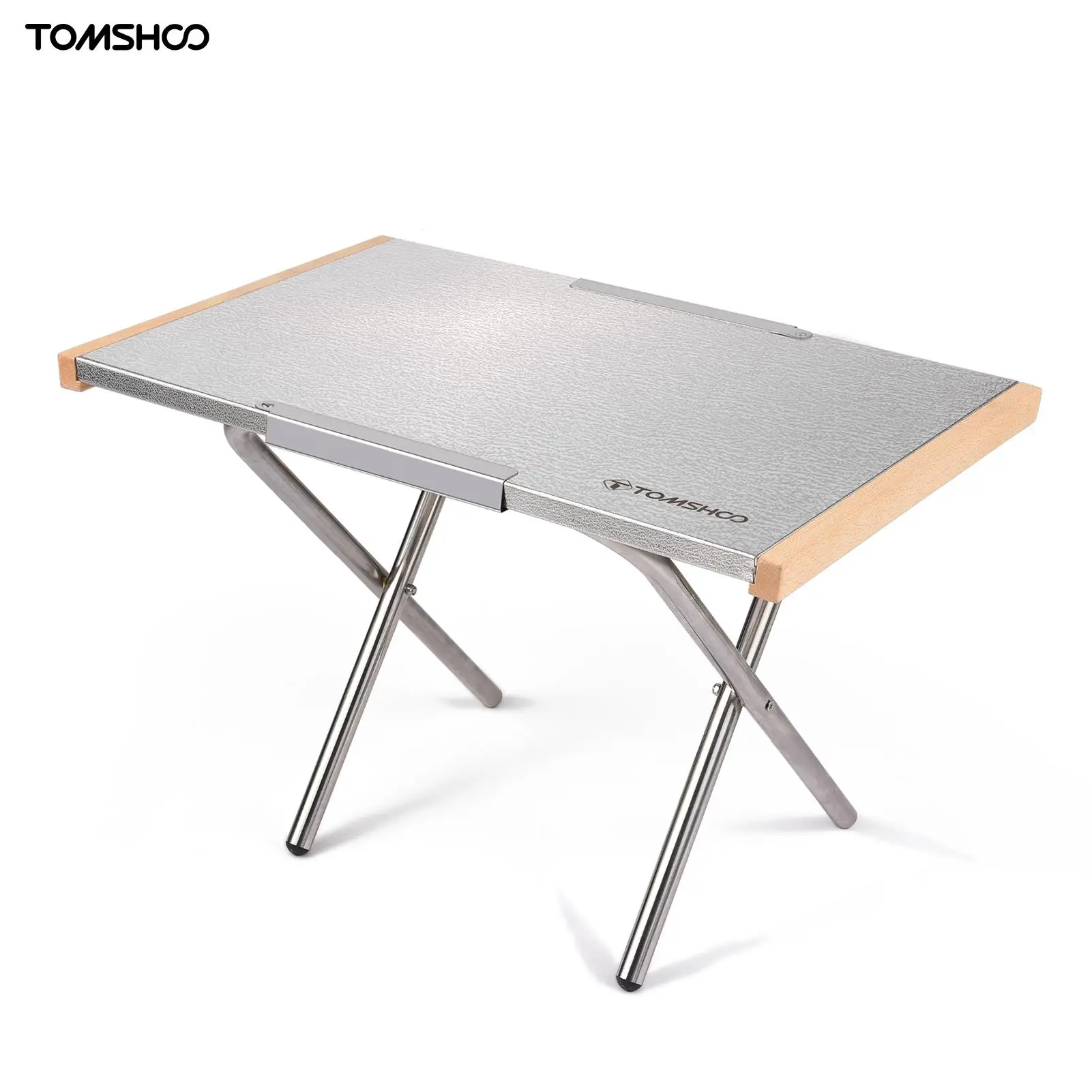 

Складной стол TOMSHOO, портативный столик из нержавеющей стали для кемпинга, с сумкой для переноски, нескользящий, для пикника и барбекю