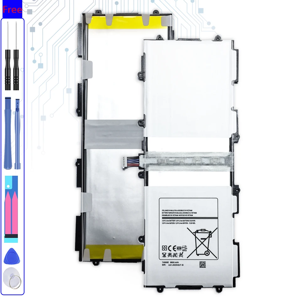 

Tablet Li-Polymer Battery For Samsung Galaxy Tab 3 10.1 GT P5200 P5210 P5220 P5213 Replacement Battery T4500E T4500C 6800mAh