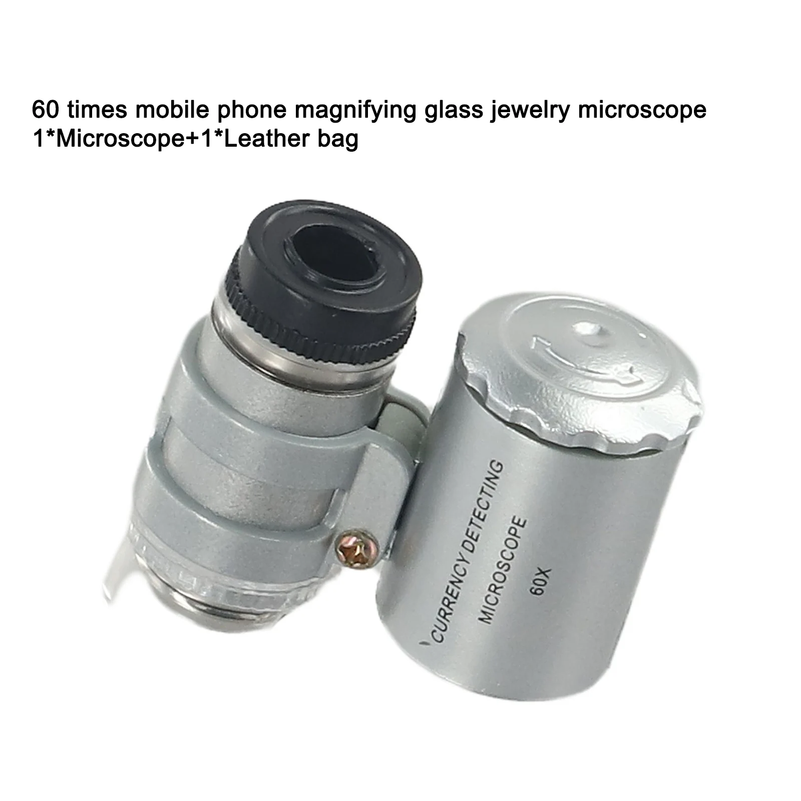 60-fache Handy-Lupe Schmuck-Taschenmikroskop LED-Licht-Mini-Mikroskop Le война Handlupe Mit Einstellbarem Fokus Mini-Mikroskop