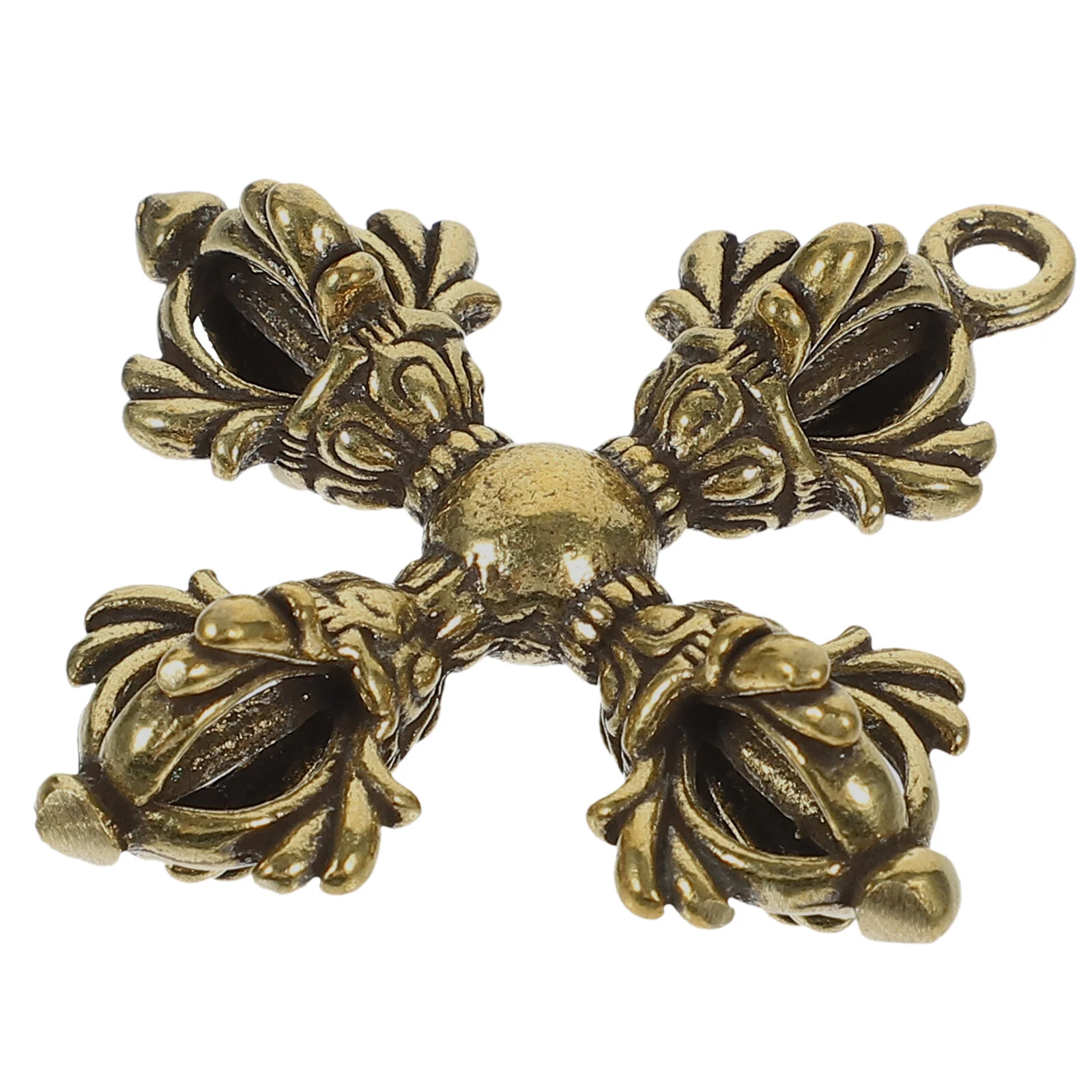 Vajra Pestle Decor Pendant Clasp Necklace Buddhism Ornaments Retro Brass Crafts Decorative Mini