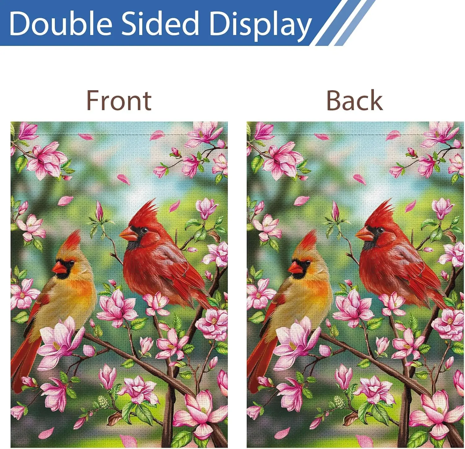 Садовый флаг Heyfibro Spring Cardinal с цветами магнолии, 12x18 дюймов, двусторонний, из мешковины, с красным птичьим домиком, SSL (art.: 3920dbd7988dc) - 3920dbd7988dc