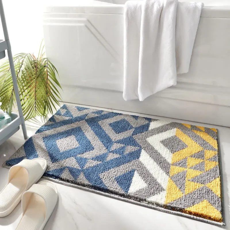

Новый утолщенный флокирующий Коврик для ванны, современный декоративный коврик для дома, вместительный Впитывающий Коврик для ног, нескользящий коврик для ванной