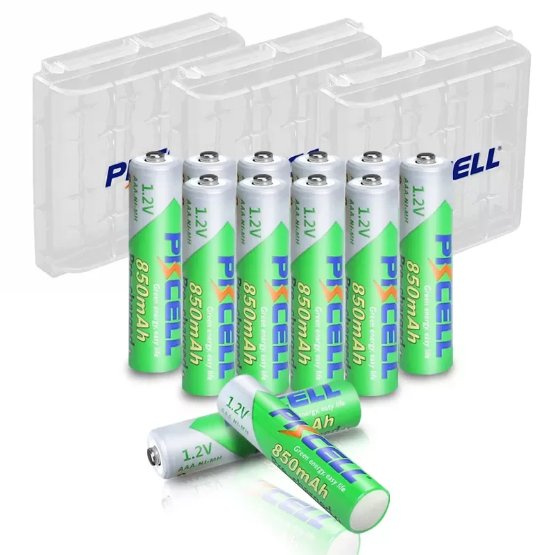 

12pcs PKCELL AAA Battery 1.2V 850mah NI-MH AAA Rechargeable batteries LSD 3A accumulator and 3Pcs AA/AAA Battery storage Holder