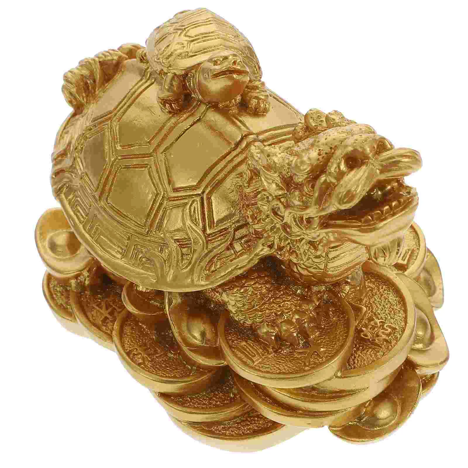 

1Pc Desktop Dragon Turtle Adorn Decorative Resin Animal Model Home Furnishing