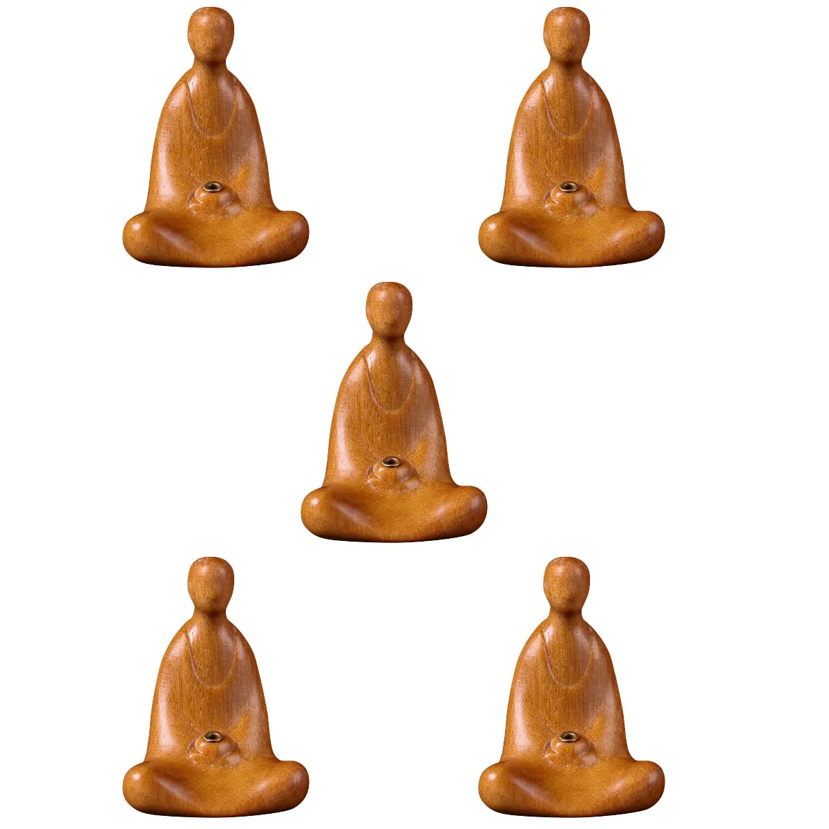 

5pcs Wood Carved Stick Holder Burner Holder Wooden Statue
