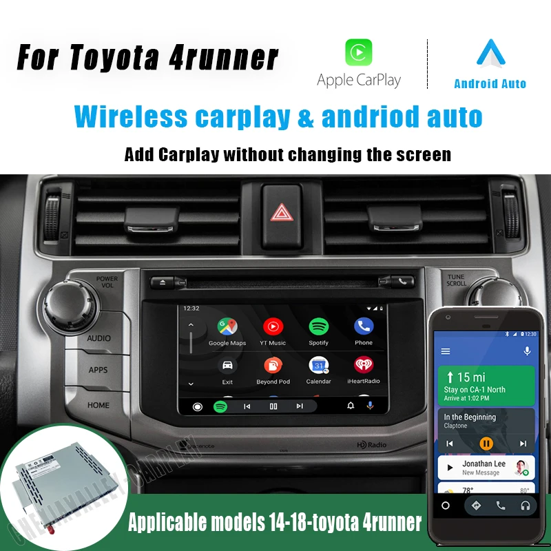 

Wireless Apple Carplay Android Auto For TOYOTA Series Vellfire 2014-2019 Support Mirroring Navigation Reverse Camera Car Decoder