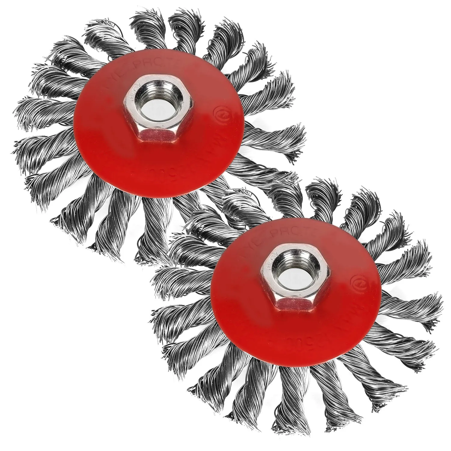 

4pcs M14 Screw Cup Knot Wire Wheel Cup Brush Steel Wire Knot Knotted Cup Brush For Angle Grinder Cleaning Power Tool Accessory