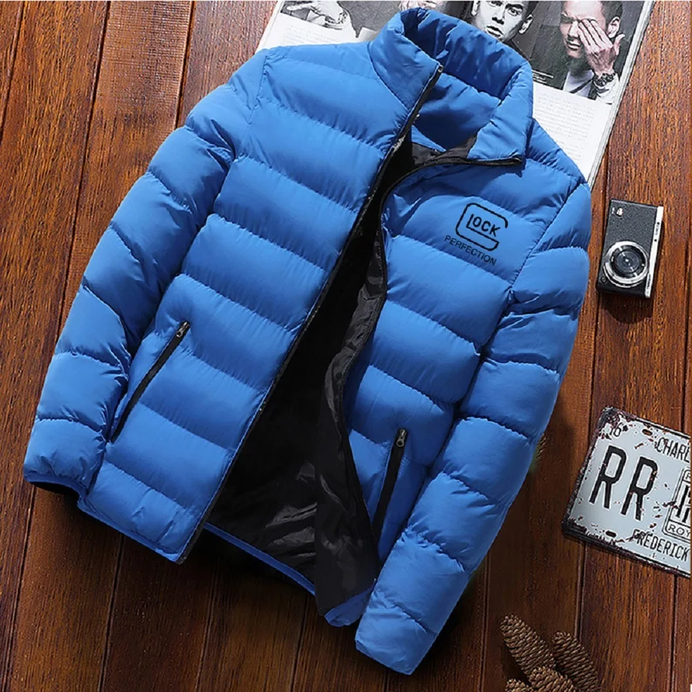 2023 Glock Perfect Shooting Men's Color Contrast Zipper Warm Cotton Jacket Casual Jacket Fashion Outdoor