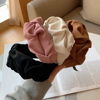 korean solid color hair band retro hairband for women hair hoop girls folds designer headbands headwear hair accessories