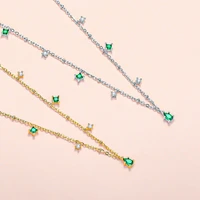 drip necklace female korean version temperament personality copper zircon pendant collarbone chain fashion high end jewelry