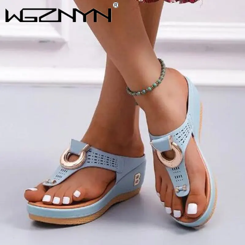 

Summer Women Flip Flops Rome Wedges Platform Slippers 2023 New Trend Brand Designer Sexy Ladies Shoes Causal Beach Dress Slides