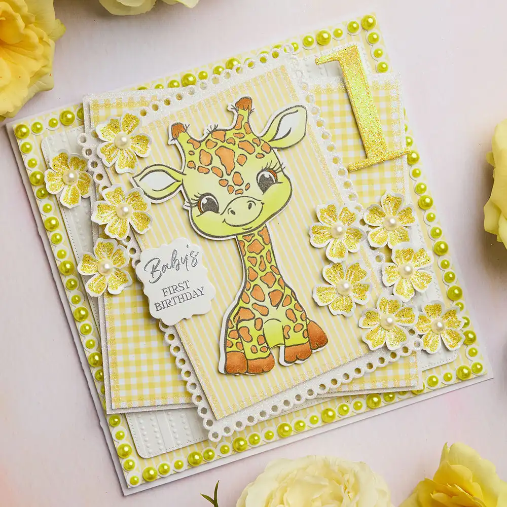 Фото Новинка 2026: Металлические вырубные ножи и штампы Chloes Baby Collection Giraffe Baby Collection Sentiment Grandchild для скрапбукинга и рукоделия №5