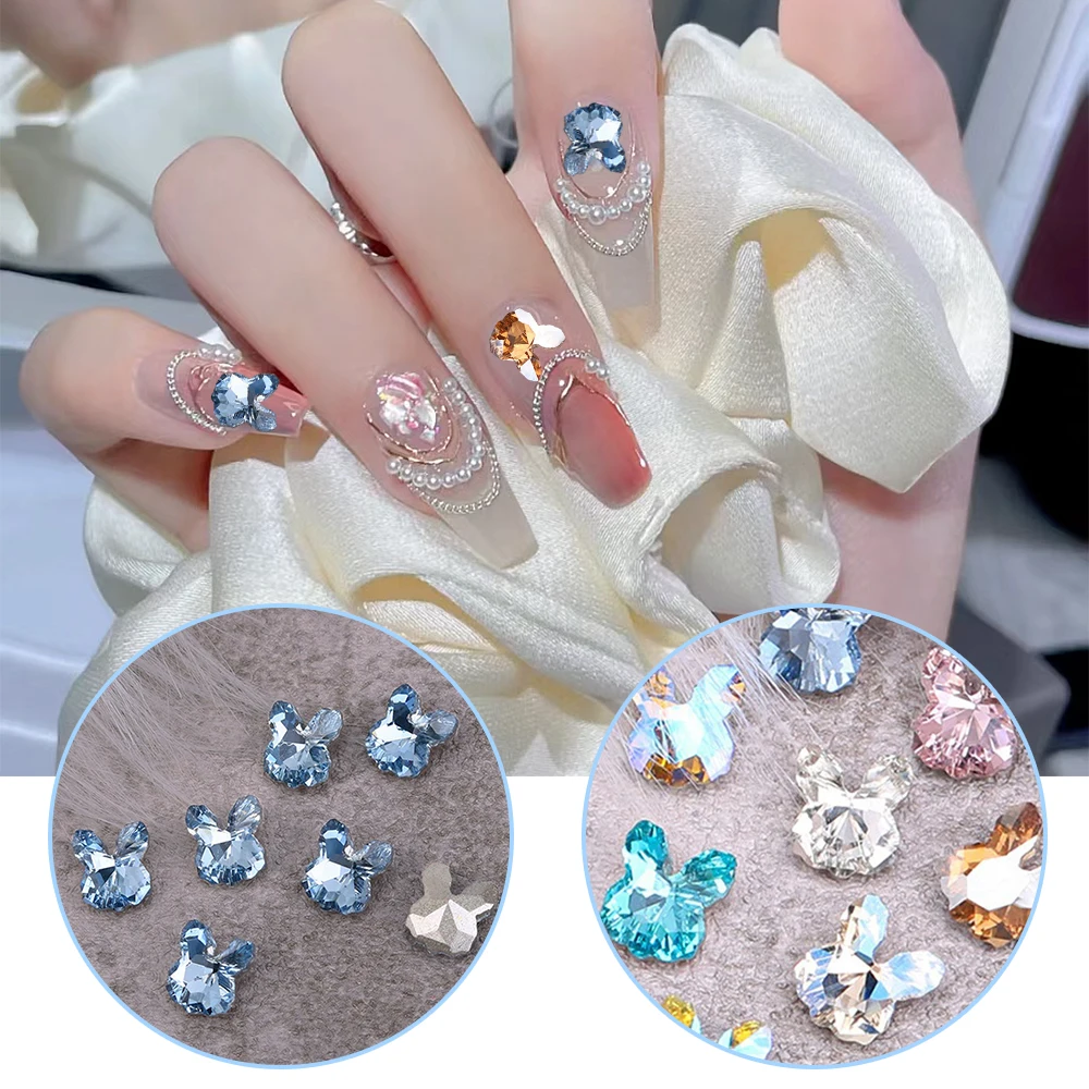 

Rabbit Rhinestones Nail Decorations Pointed Bottom K9 Jewelry Highlight Drill Nail Diamond 2023 DIY Stereoscopic 3D Nail Art