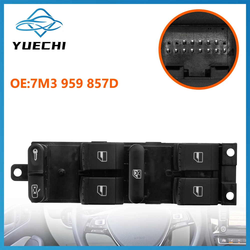 

Новый 7M3959857D для VW Sharan 2004 2005 2010, Seat Alhambra, электрический главный переключатель управления стеклоподъемником, кнопка автомобильного стекла