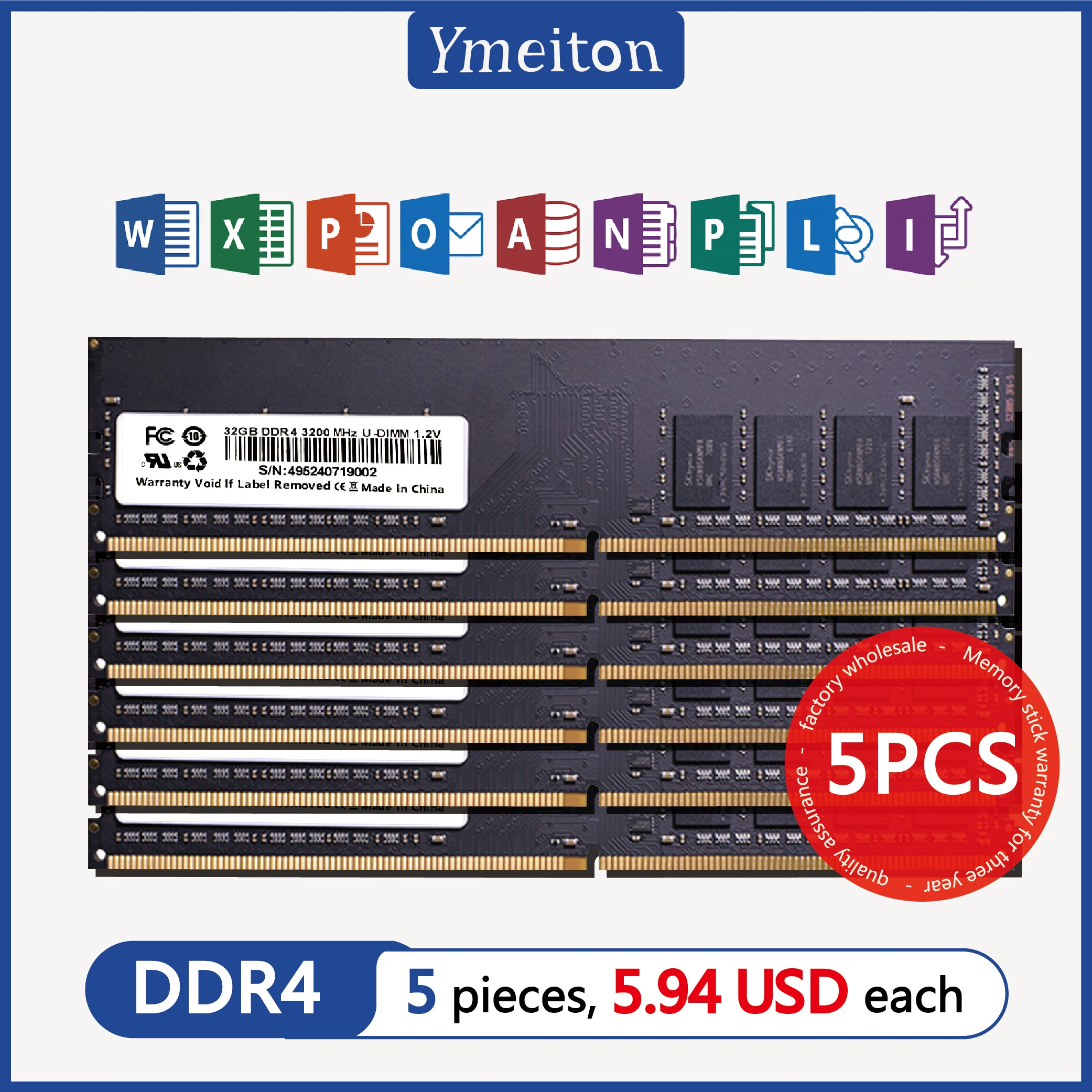 Оперативная память Ymeiton DDR4, 4/8/16 Гб, 2666/3200 МГц | AliExpress