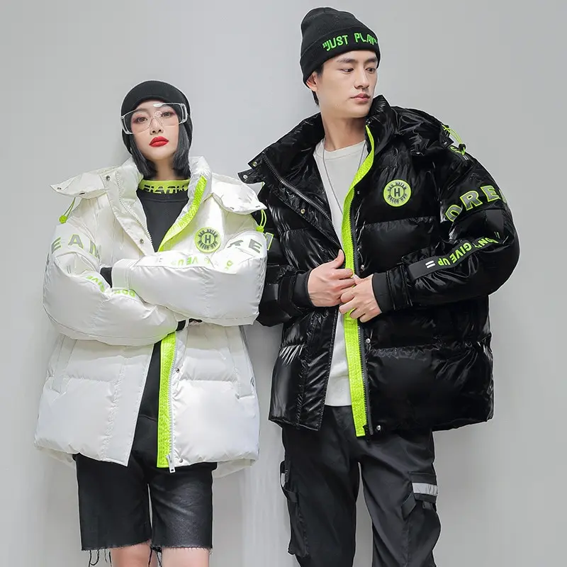 

90% white duck down 2022 winter new warm thickening men's down jacket winter casual men's and women's bright color down coat