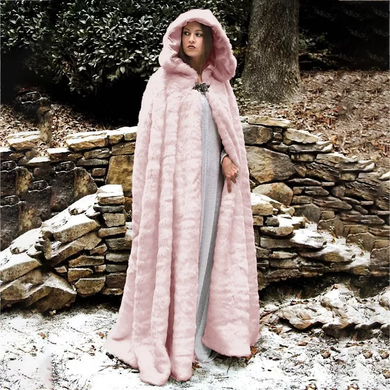 

2023New Winter Elegant Women Stylish Long Cape Cloak Hooded Blend Cloak Coat Hoodies Poncho Warm Jackets Outwear Windbreaker