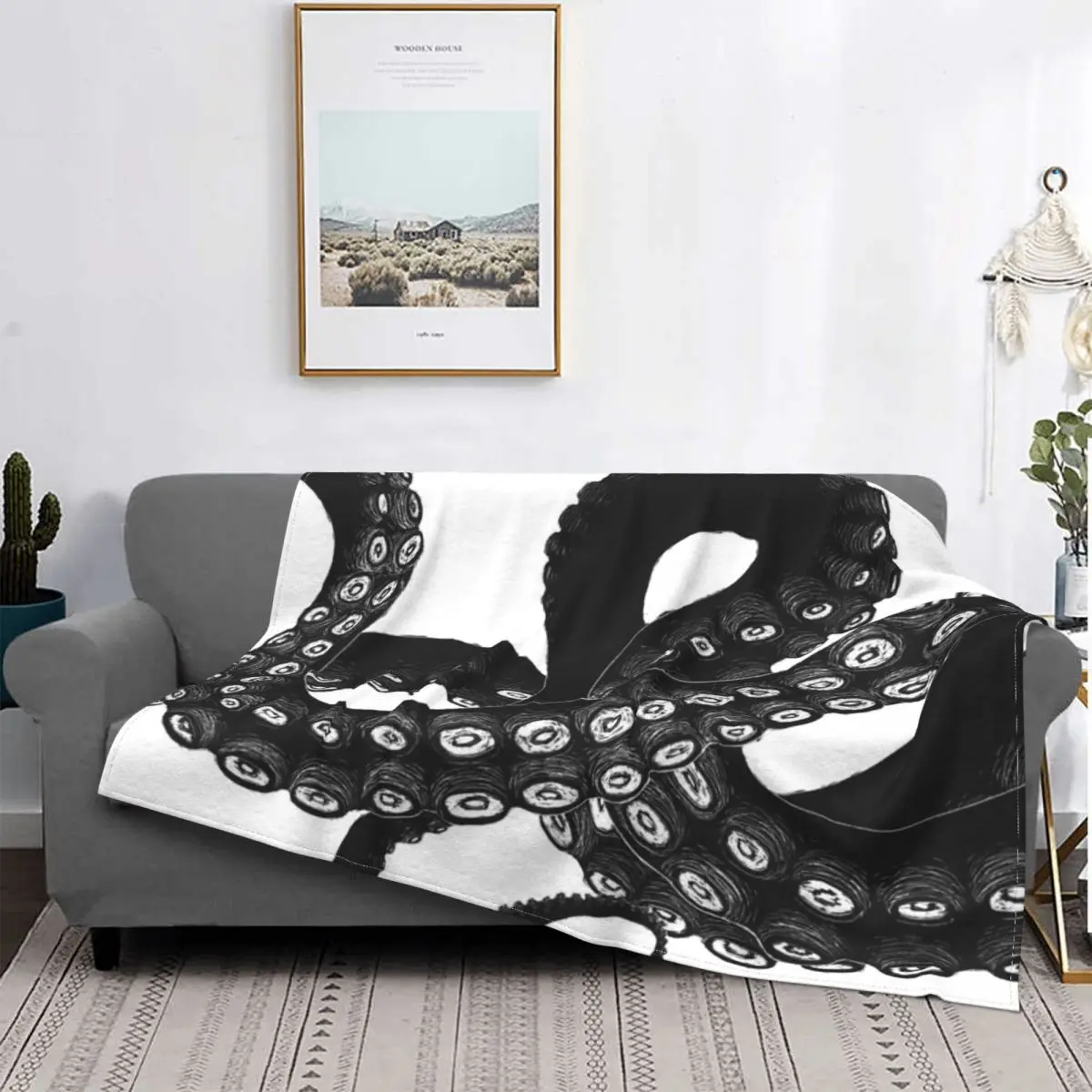 

Get Kraken-Manta a cuadros para cama, manta Kawaii, toalla de playa de lujo