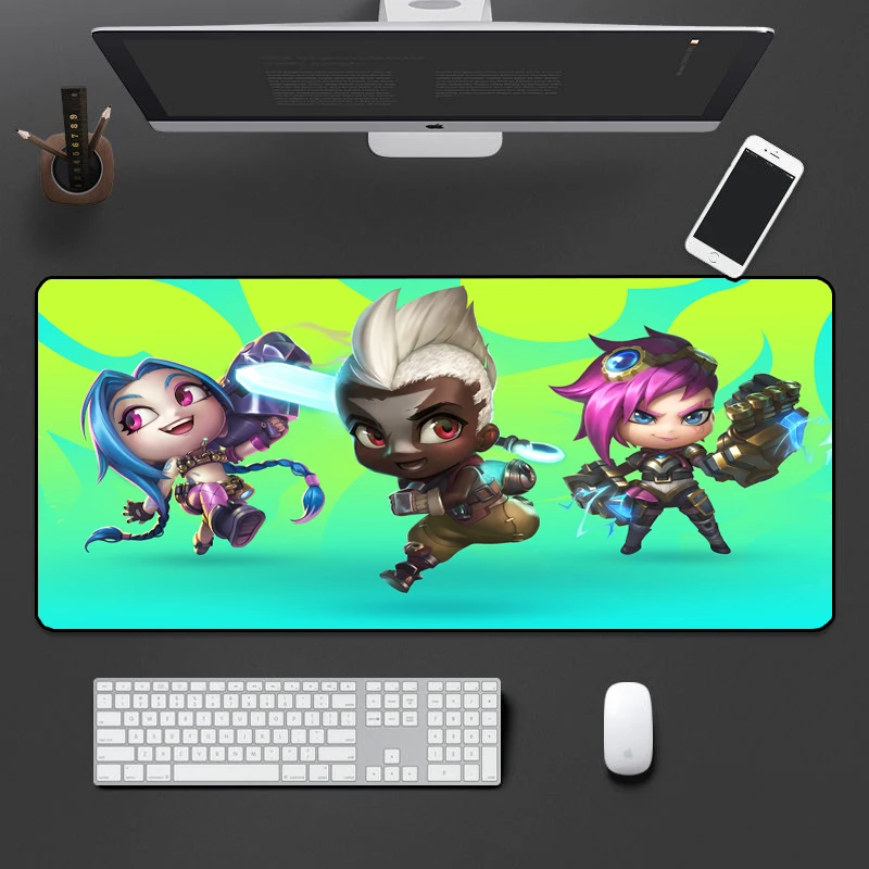 

LOL Latest Anime Series Arcane Mouse pad Game Player Mousepad Carpet Large Decorative Mouse mat Xl 80x30CM Jinx Jayce Caitlyn Vi