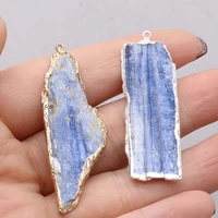 natural stone blue spodumene rough irregular pendant for jewelry makingdiy necklace earring hanging accessories charm gift party