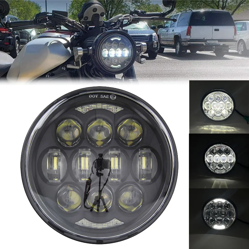 

5.75"Inch Round LED Headlight Front Drving Headlamp For Sportster Indian Scout Victory Motorbike XL883C XL1200C