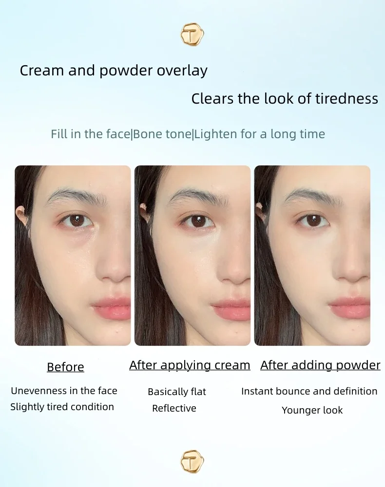 TIMAGE Master Caitang Soft Light Brighten Palette 2-текстурированный крем-хайлайтер Матовая пудра-паста