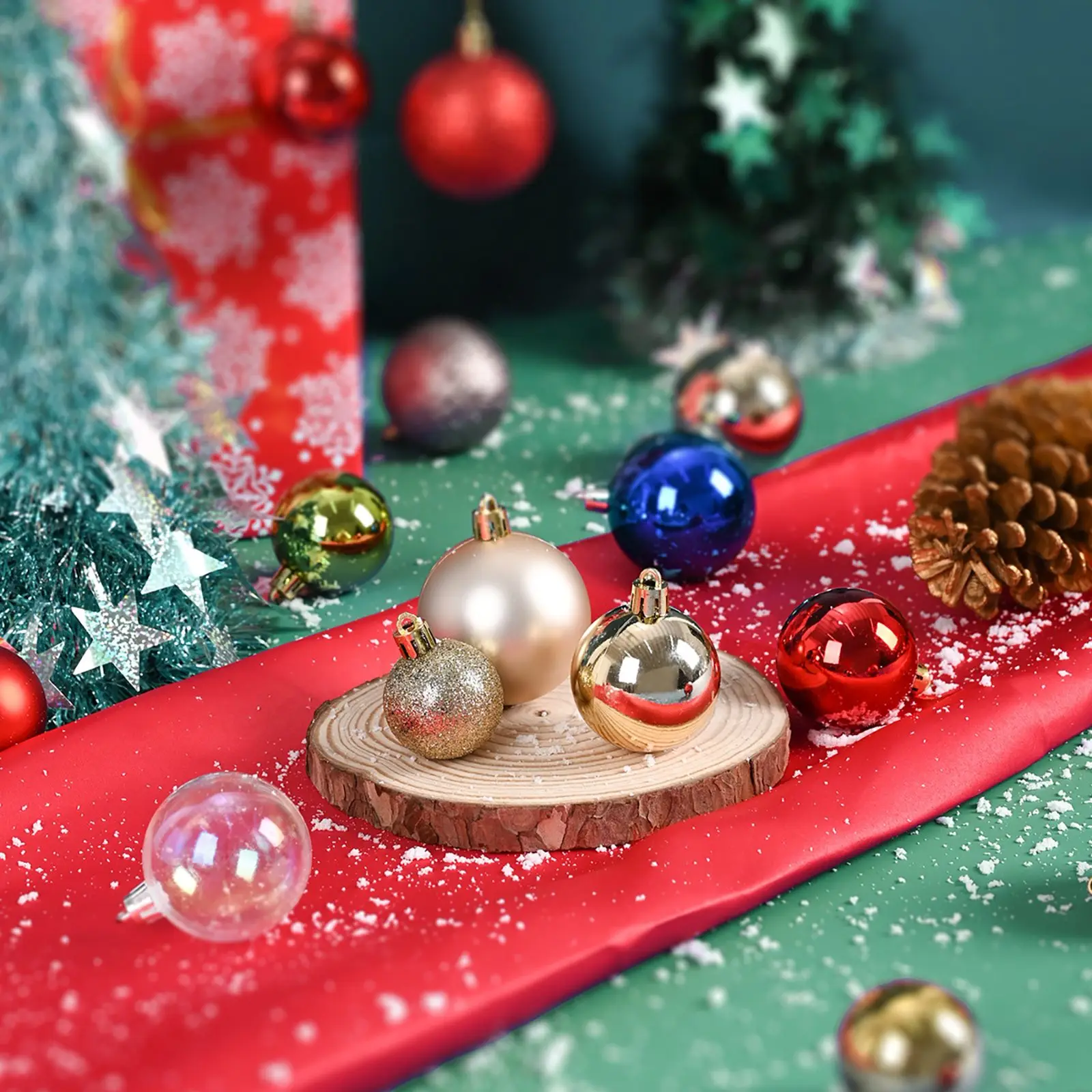 Balls Decoration Xmas Tree Bronze Christmas Decorative Holiday Home Lake Blue Navy Ornament