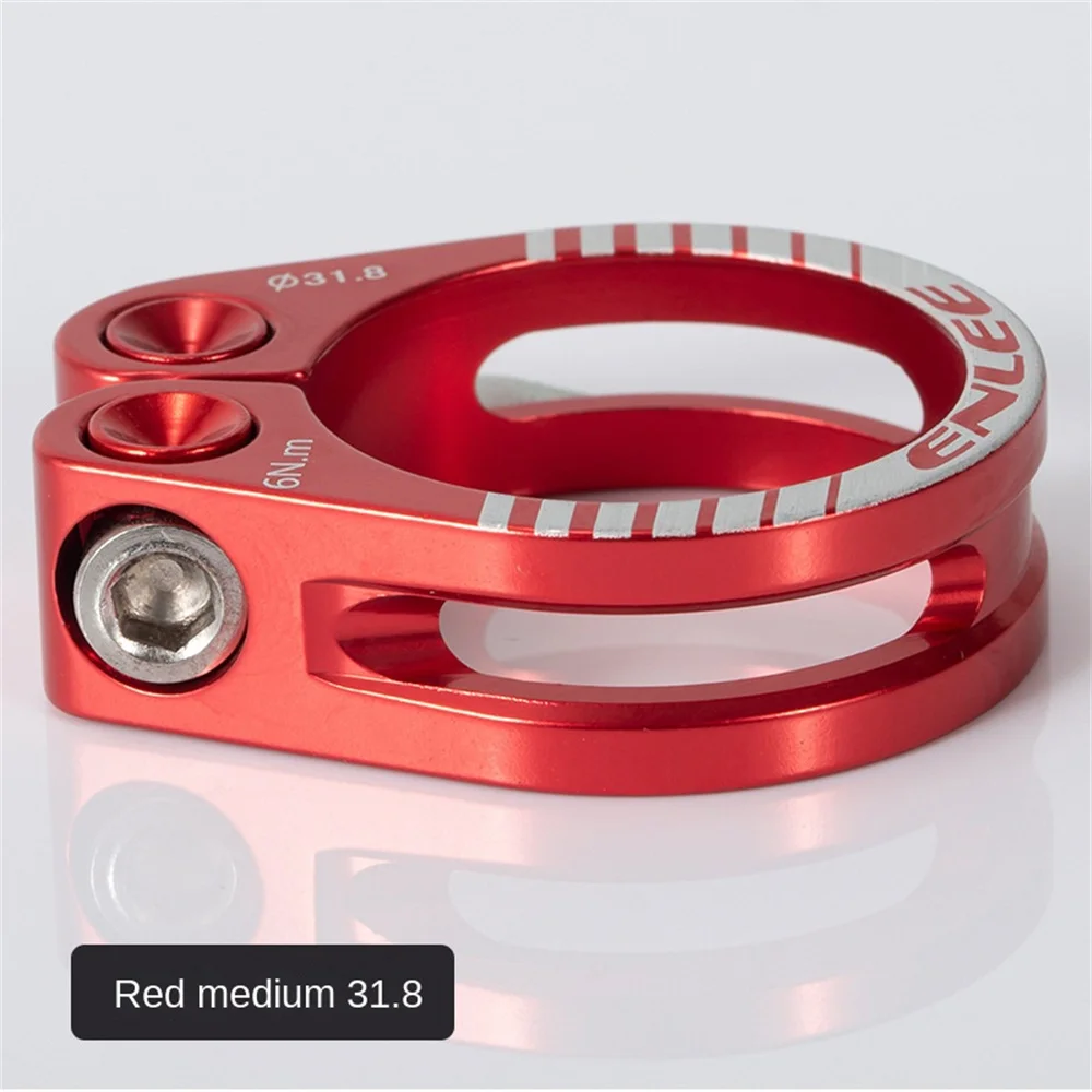 

Double Hole Seat Tube Clamp Lock Structure Anodizing Easy To Install Hollow Weight Loss Aluminum Alloy Bicycle Seat Clamp